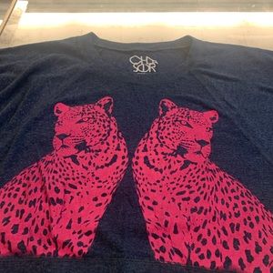 Large Chaser sweatshirt with hot pink tigers